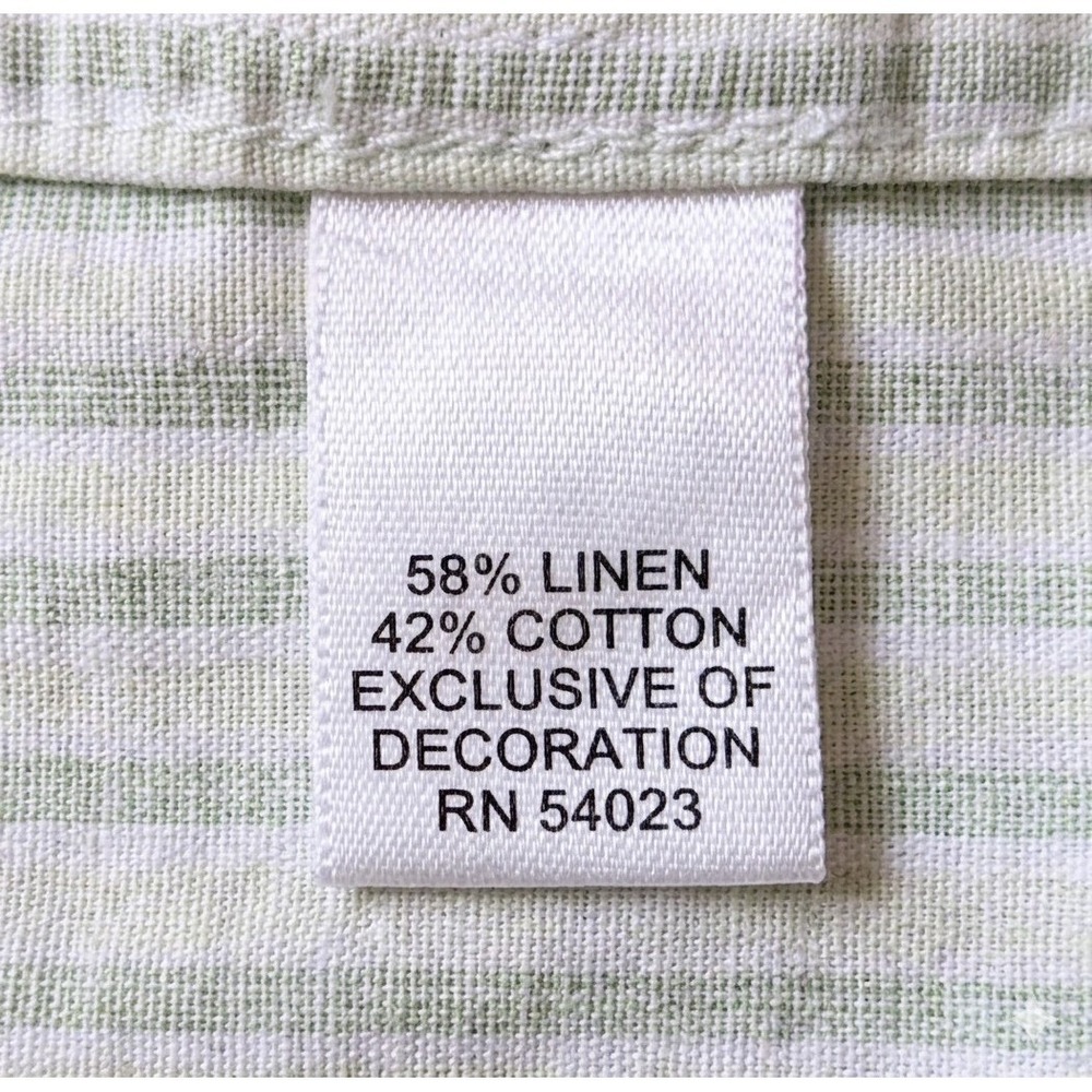Banana Republic Classic Green Striped Floral Trim Button Up Shirt Men's Size L - Picture 5 of 5